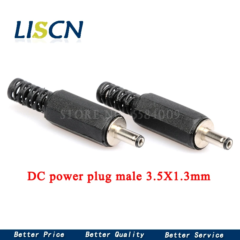 10PCS DC-022B High temperature resistant 5.5 * 2.1mm 5.5 * 2.5mm 3.5 * 1.3mm DC power socket DC power plug male 3.5X1.3mm DC022B