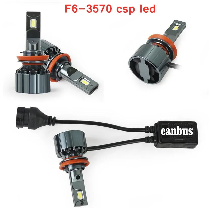 

2Pcs Canbus 6000K Pure White CSP-3570 H1 H7 H8 H11 H4 9005 Car Headlight Bulb HB3 HIR2 30000 lms Mini Auto Light LED Update Kit