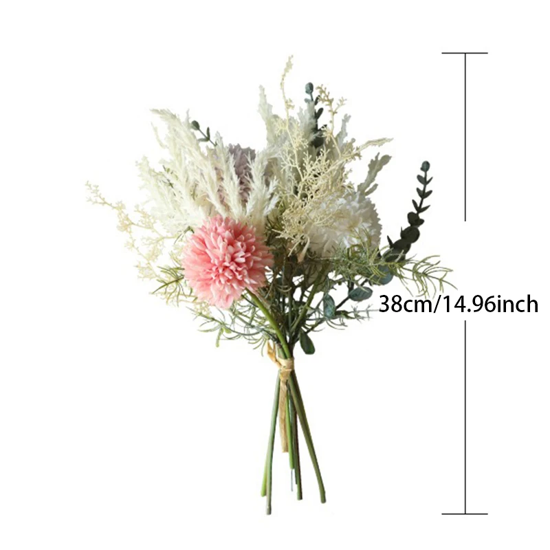 Artificial Dandelion Flowers Centerpieces for Tables Home Living Room Decor Fake Pampas Grass Wedding Arrangement Bridal Bouquet