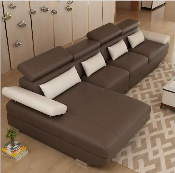 Living Room Sofa set corner sofa couch L shape sectional genuine real leather sectional sofas muebles de sala moveis para casa