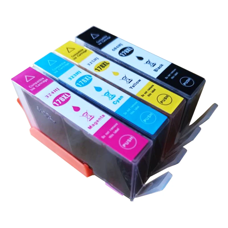 

4 Compatible Ink Cartridge For HP 178XL HP178 Photosmart 7510 7515 B109a B109n B110a Plus B209a B210a Deskjet 3070A 3520 Printer