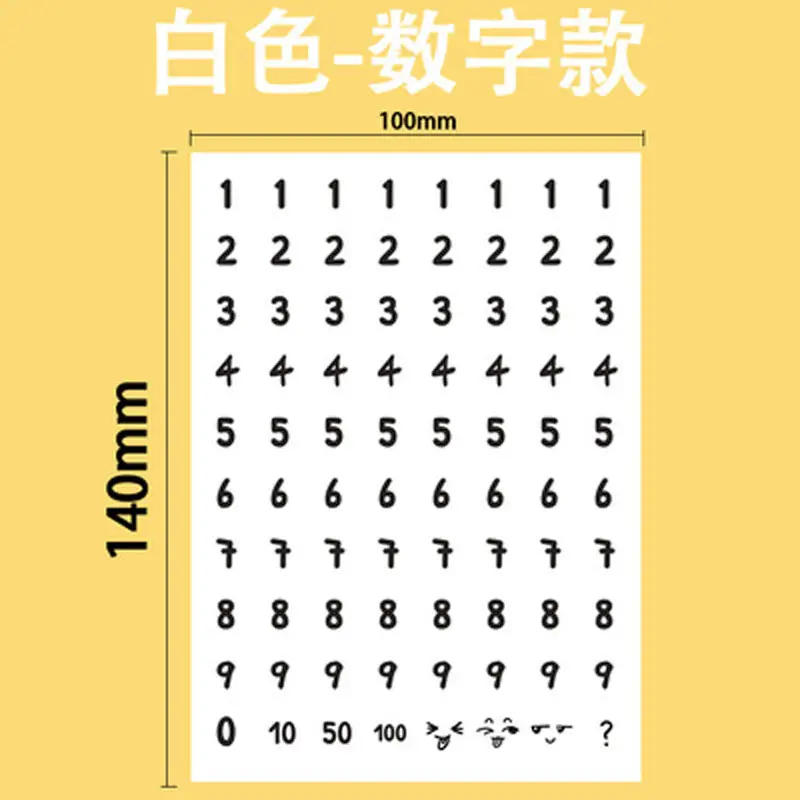 10 Pcs Nummer Dagboek Stickers Notebook Planner Scrapbooking Decoratieve Sticker Leuke Logo Woord Label Sticker Briefpapier