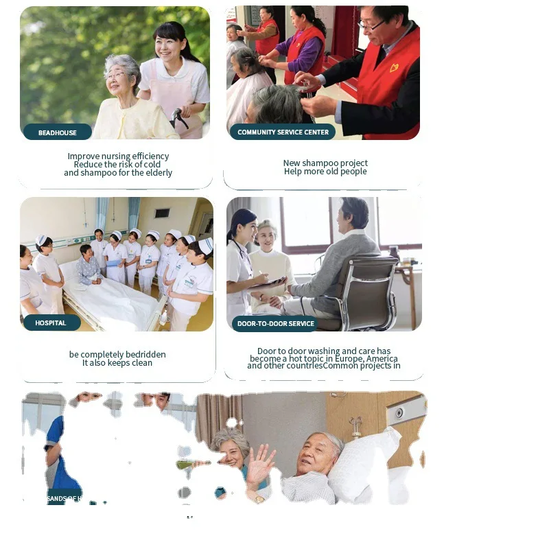 Shampoo elétrico de enfermagem casa cuidados idosos cama cabeça banho massagem cadeira cama cabeça lavagem massageador vibratório