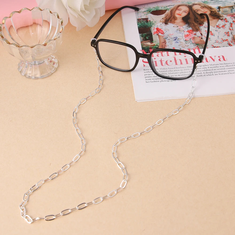 EN Sunglasses Glasses Metal Long Link Chain for Women Men New Reading Eyeglasses Chain Cord Holder Rope Neck Strap Lanyard