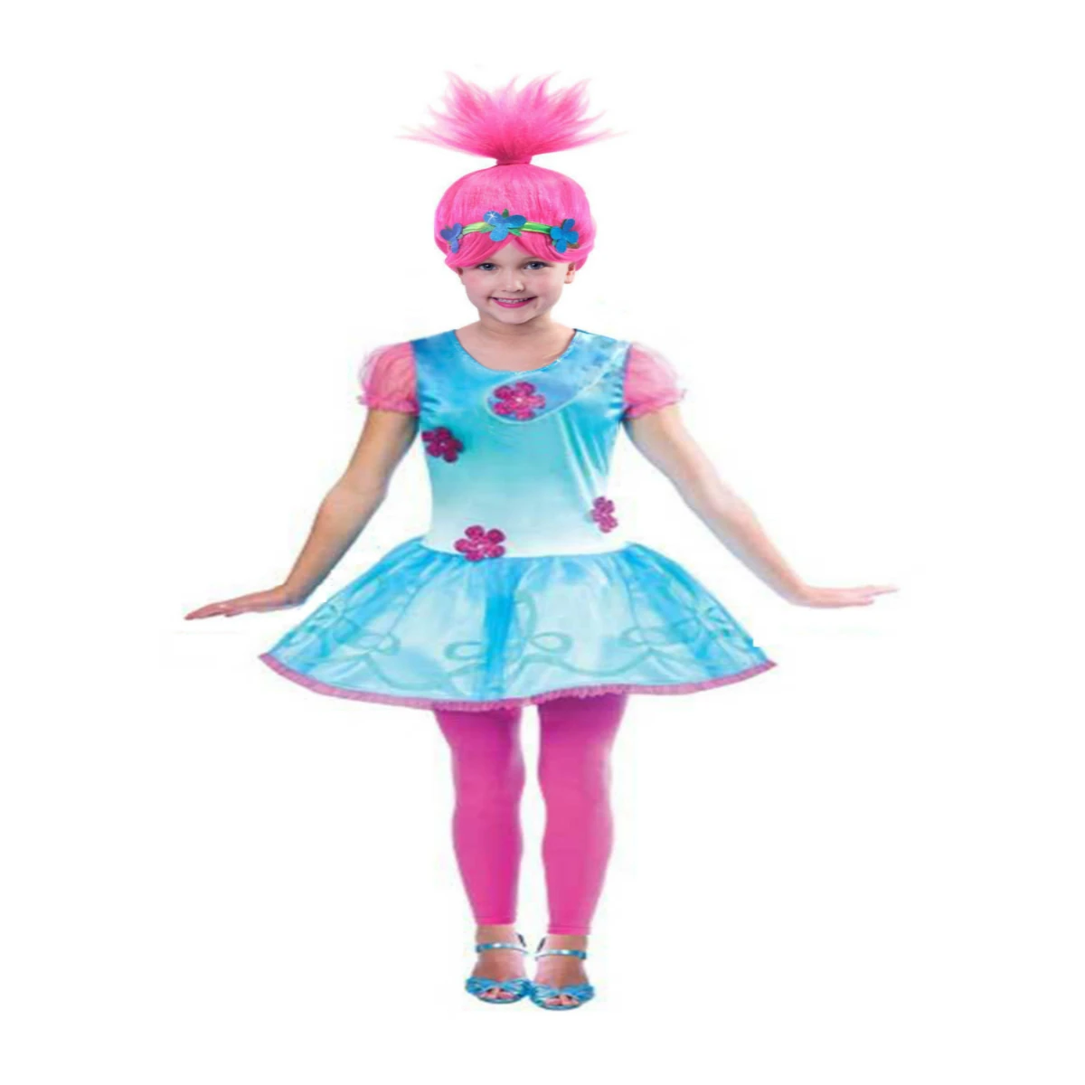 2020 Trolls 2 Kids Dresses For Girls Princess Costume Kids Cosplay trolls Poppy Party Dresses Vestido Fantasia Infantil Clothing