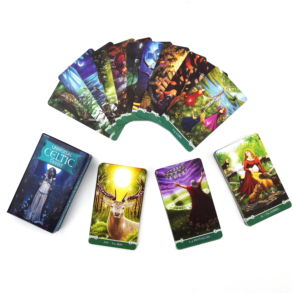 Universal Celtic Tarot 78 Cards Deck Floreana Nativo Game with e Guidebook Board Divination Reading Love Moon Near me Beginners