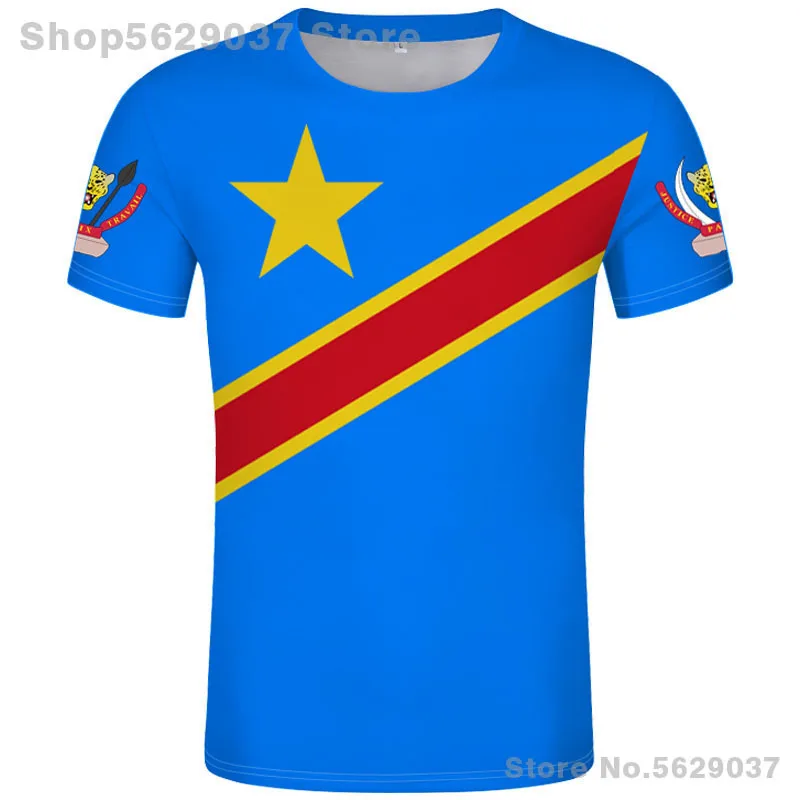 Zaire T Shirt Diy Free Custom Made Name Number Zar T-Shirt Nation Flag Za Congo Country French Republic Text Print Photo Clothes