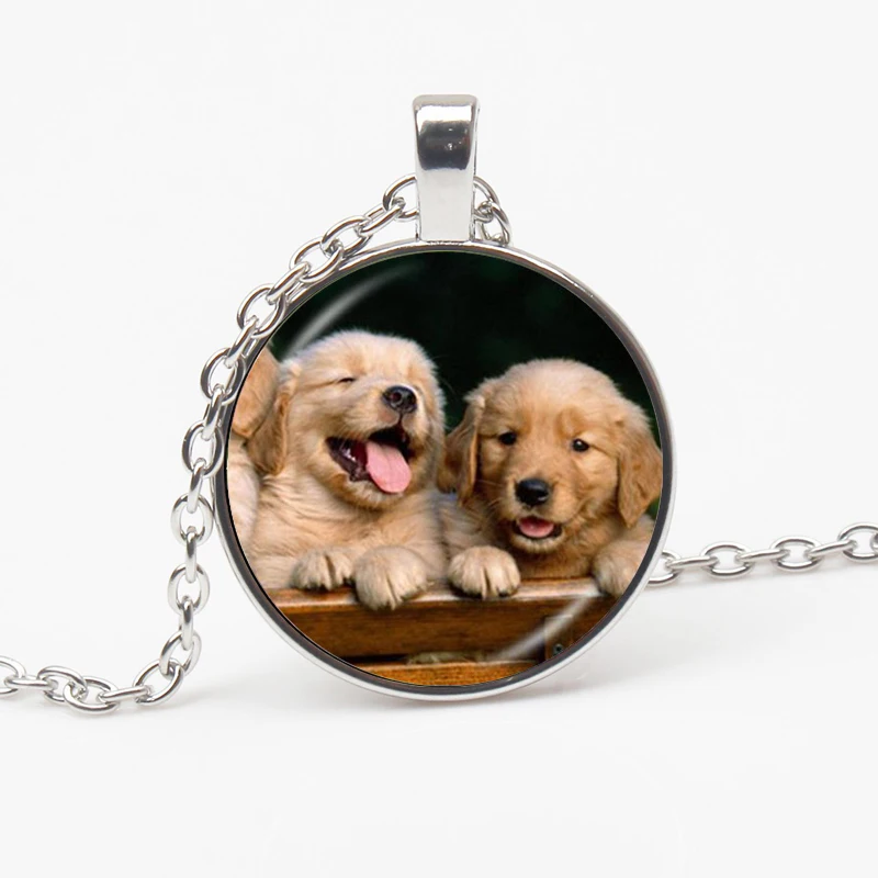 New Cute Pug Necklace Dog Jewelry Glass Dome Pendant Cute Puppy Sweater Chain Statement No Neck Animal Lover Gift Choker
