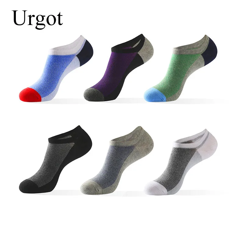 Urgot 5 Pairs Men\'s Cotton Spring Summer Socks Europe America Plus Fat Extra Large Ankle Socks Big Size 46,47,48 Male Sox Meias