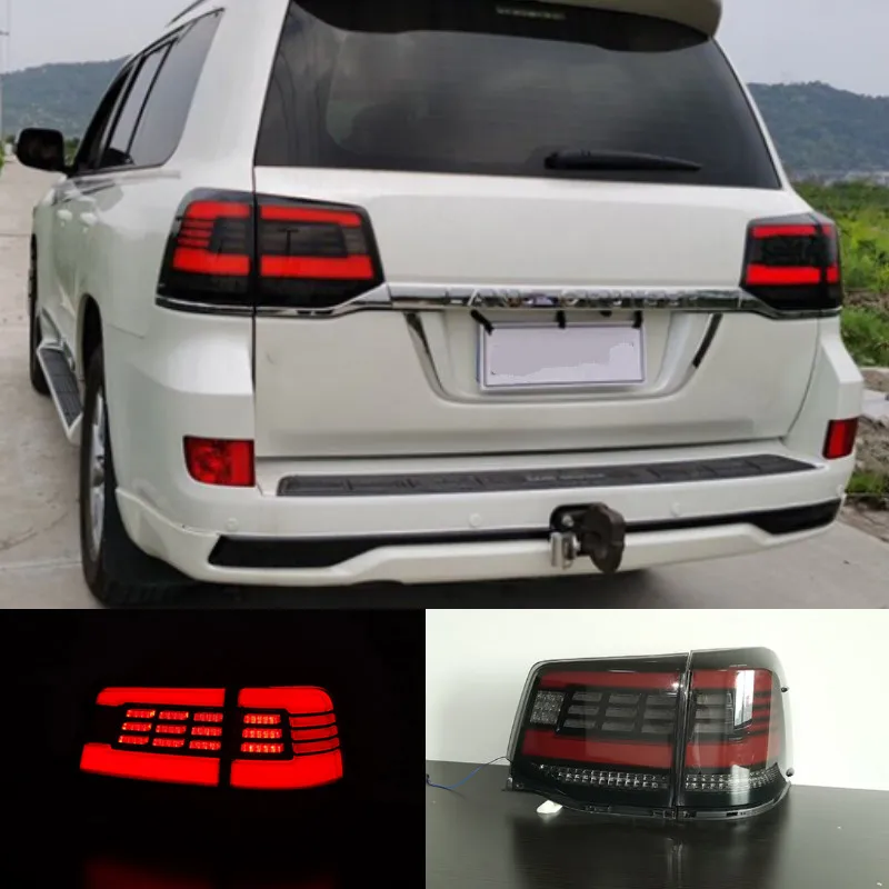 New LED Taillights Assembly For Toyota Land Cruiser 16-20 LED Rear Lamp Brake Reverse Light Rear Back Up Lamp DRL Car Tail light