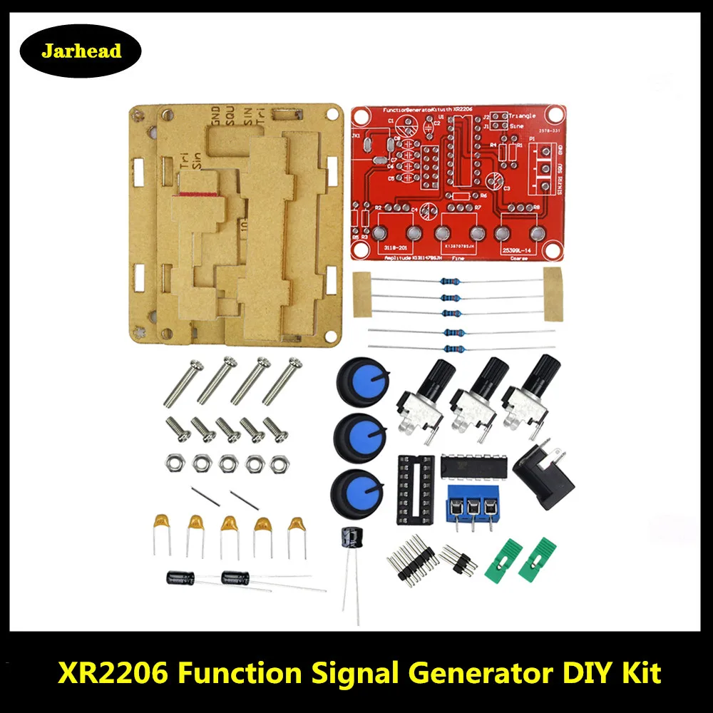 Function Signal Generator DIY Kit Sine/Triangle/Square Output 1Hz-1MHz Signal Generator Adjustable Frequency Amplitude XR2206