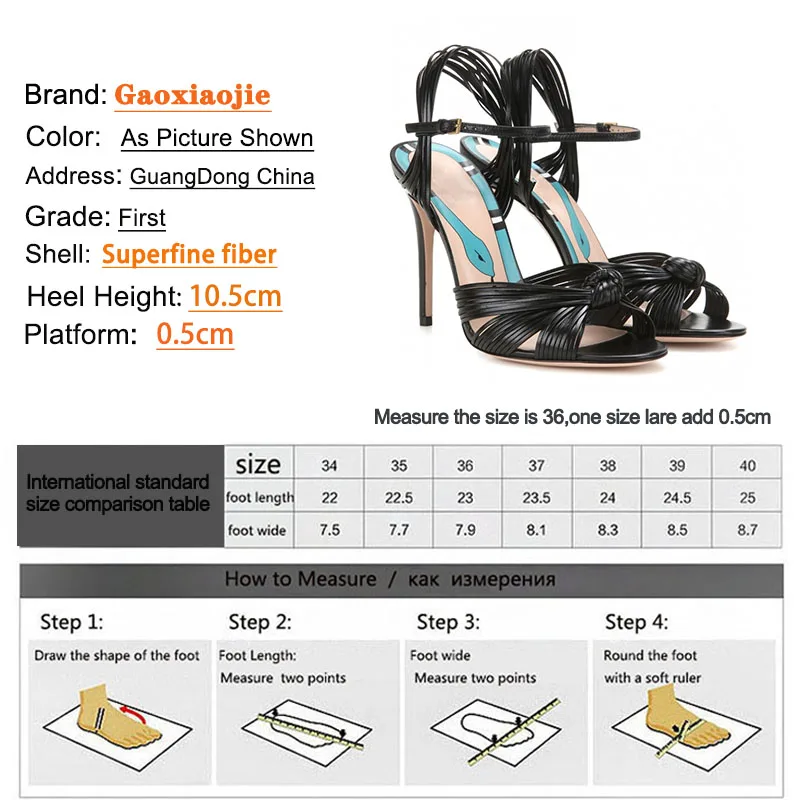 gaoxiaojie Super High Heel Temperament Women\'s Shoes Chic Sexy Ribbon Woven Prom Dress Sandals10.5CM Fashion Party High Heels