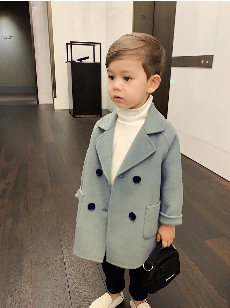 Kids Winter Jacket Wool Coat For Boys Woolen Outerwear Boys Winter Jacket Children Clothing Warm Boy Thicken Blazer Kids Clothes