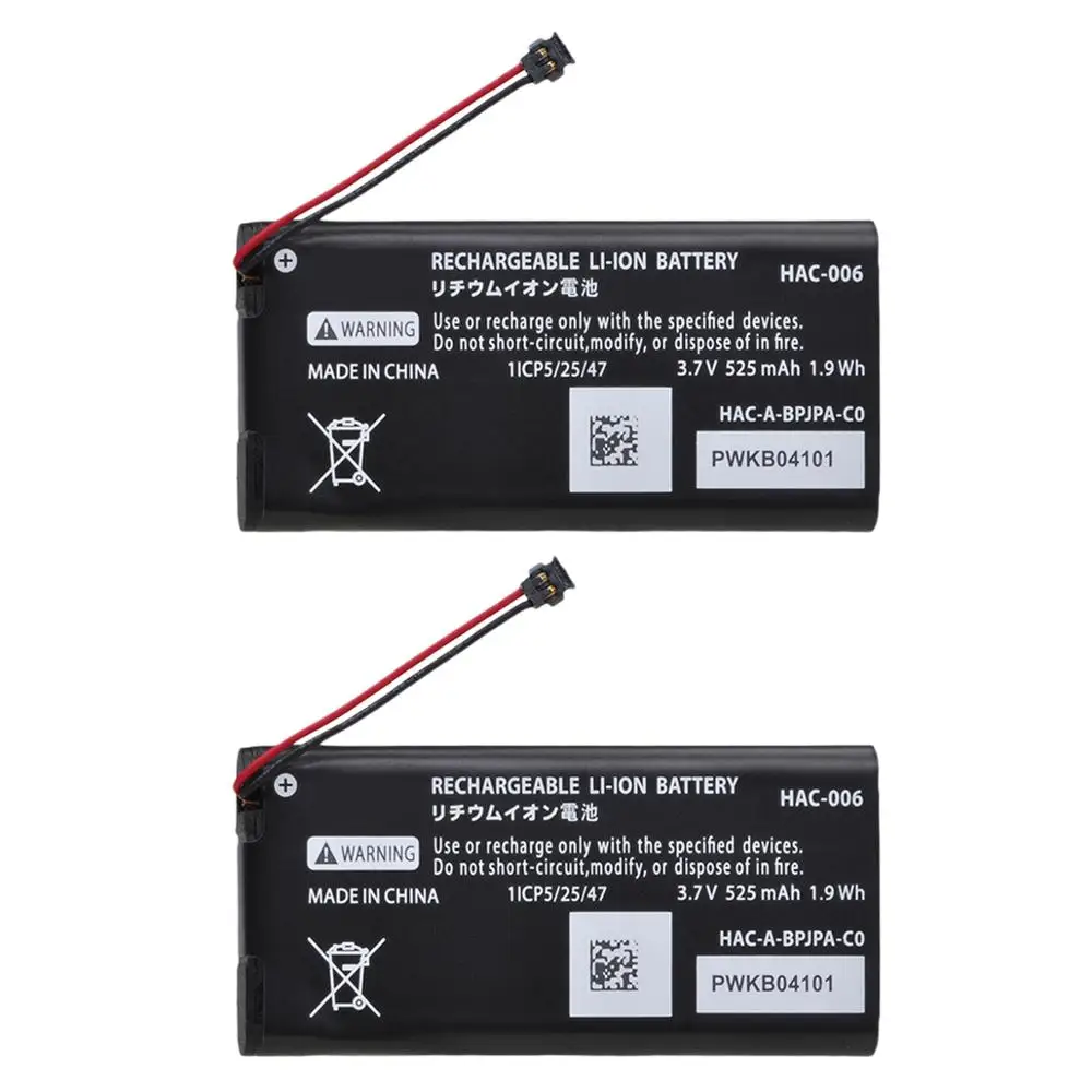 2pcs HAC-006, HAC-BPJPA-C0 450mAh Battery Compatible for Nintendo Switch HAC-015, HAC-016, HAC-A-JCL-C0, HAC-A-JCR-C0 Controller