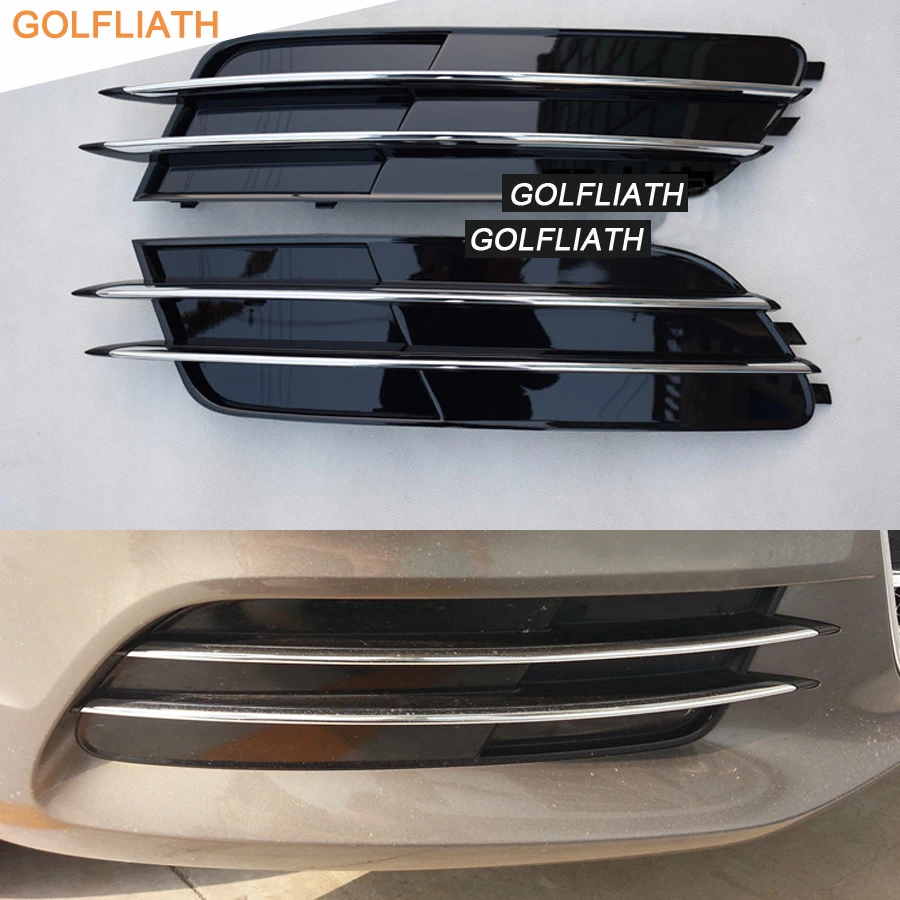 GOLFLIATH One Pair of Chrome Auto Car Front Lower Bumper Grilles Grille for Audi A6 C7 2012-2014