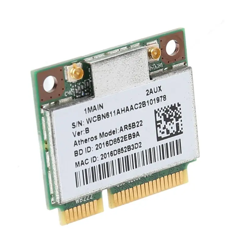 AR9462 AR5B22 WB222 Half Mini PCIe 300Mbps Bluetooth4.0 WLAN Wifi Wireless Card Adapter for PC Computer Laptop