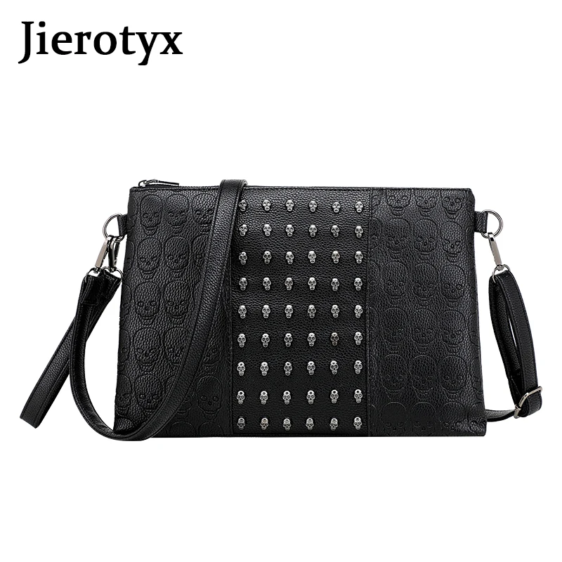 JIEROTYX 2020 moda torba na ramię ze skóry pu dla kobiet torba damska torba wieczorowa damska torebka kobiet Sexy nit Drop Shipping