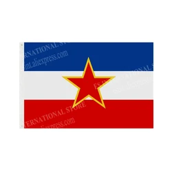 Yugoslavia Flag National Graphic Custom Printed Hanging Banner Design Outdoor Sport Polyester Shaft Cover Grommet 3X5FT 90X150CM