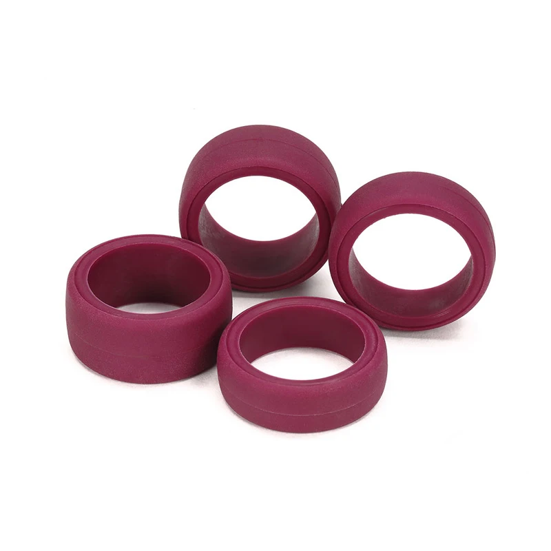 4Pcs Low Friction Large Dia. Slick Tires Maroon 95542 Spare Parts for Tamiya Mini 4WD Racing Car Model