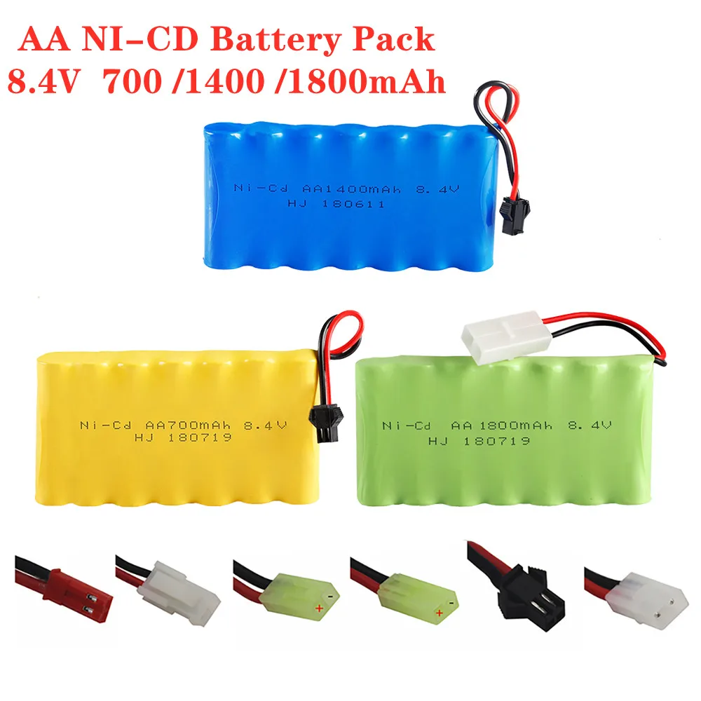 

8.4V 700/1400/1800mah Ni-CD Rechargeable Battery Pack For RC Toys Cars Boats Trucks Tank Guns Spare Parts 8.4v Batteries Pack