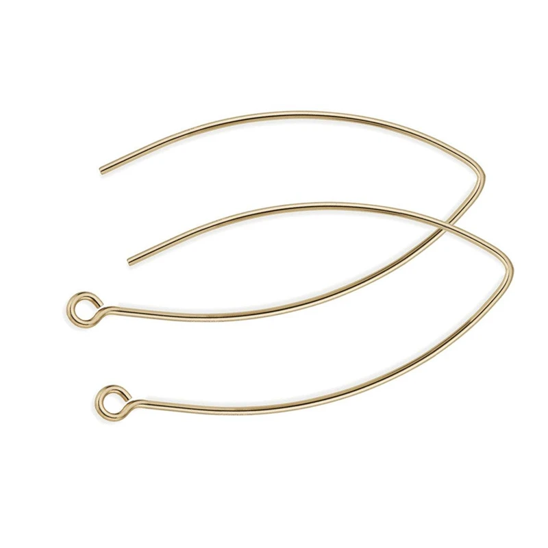 14K Gold Filled 32.0mm V Shape Ear Wire .030" (.76mm) Gold Ear Wire do tworzenia biżuterii Handmde DIY Kolczyki Akcesoria