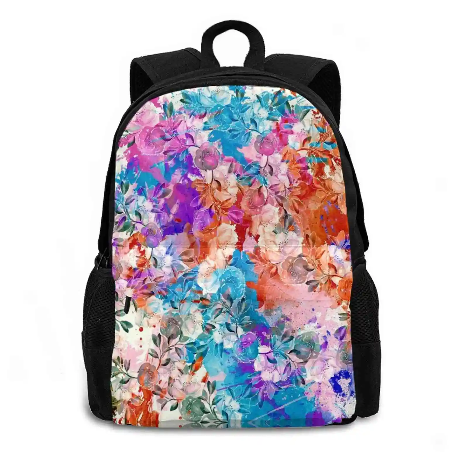 Spring Love School Bag Big Capacity Backpack Laptop 15 Inch Floral Flower Hibiscus Bloom Tropical Pattern Patterns Petals