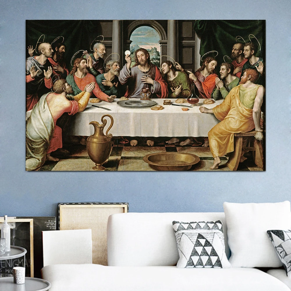 

The Last Supper Canvas Paintings Christian Jesus Posters and Prints Wall Art Pictures Mural for Modern Living Room Home Decor