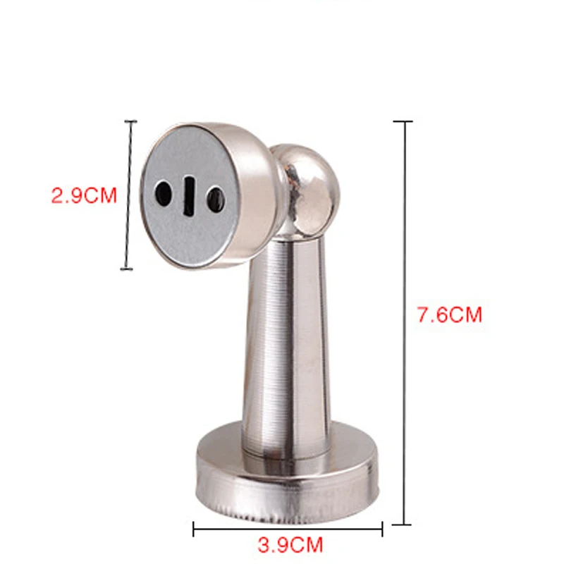 Silver Stainless Steel door stopper Soft-Catch Magnetic Door Stop in Brushed Satin Nickel Wall Mount by Lizavo