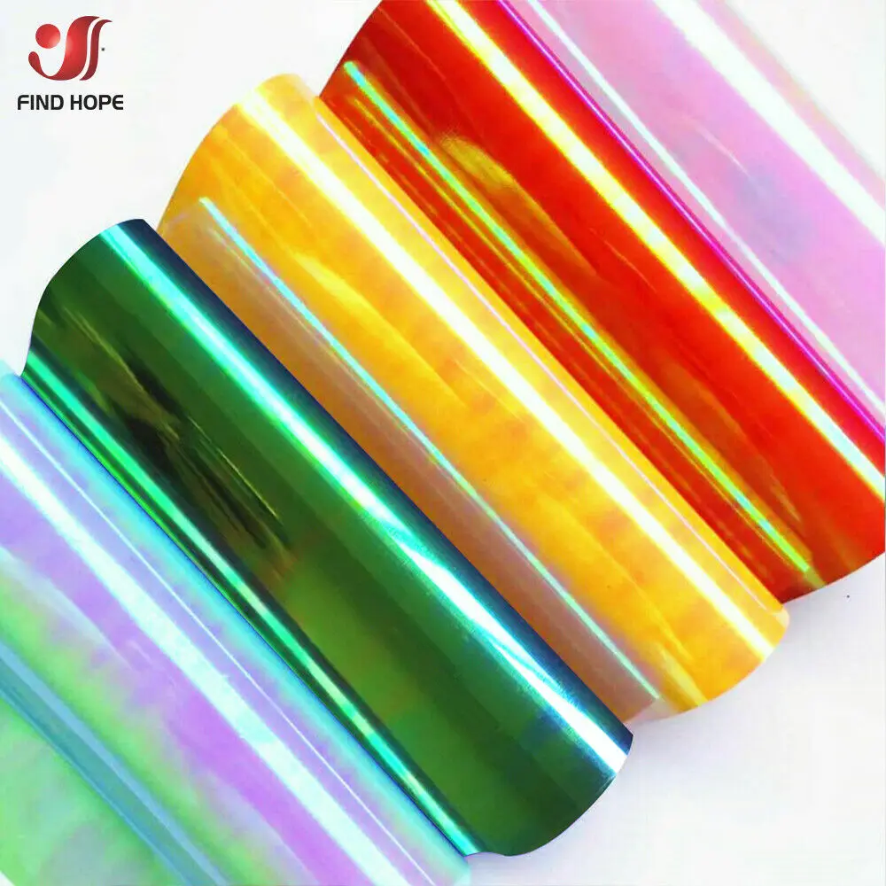 Holographic Heat Transfer Vinyl Sheet Iron-on Heat Press T-shirt For Cut Film HTV Printing Clothing Christmas Decor