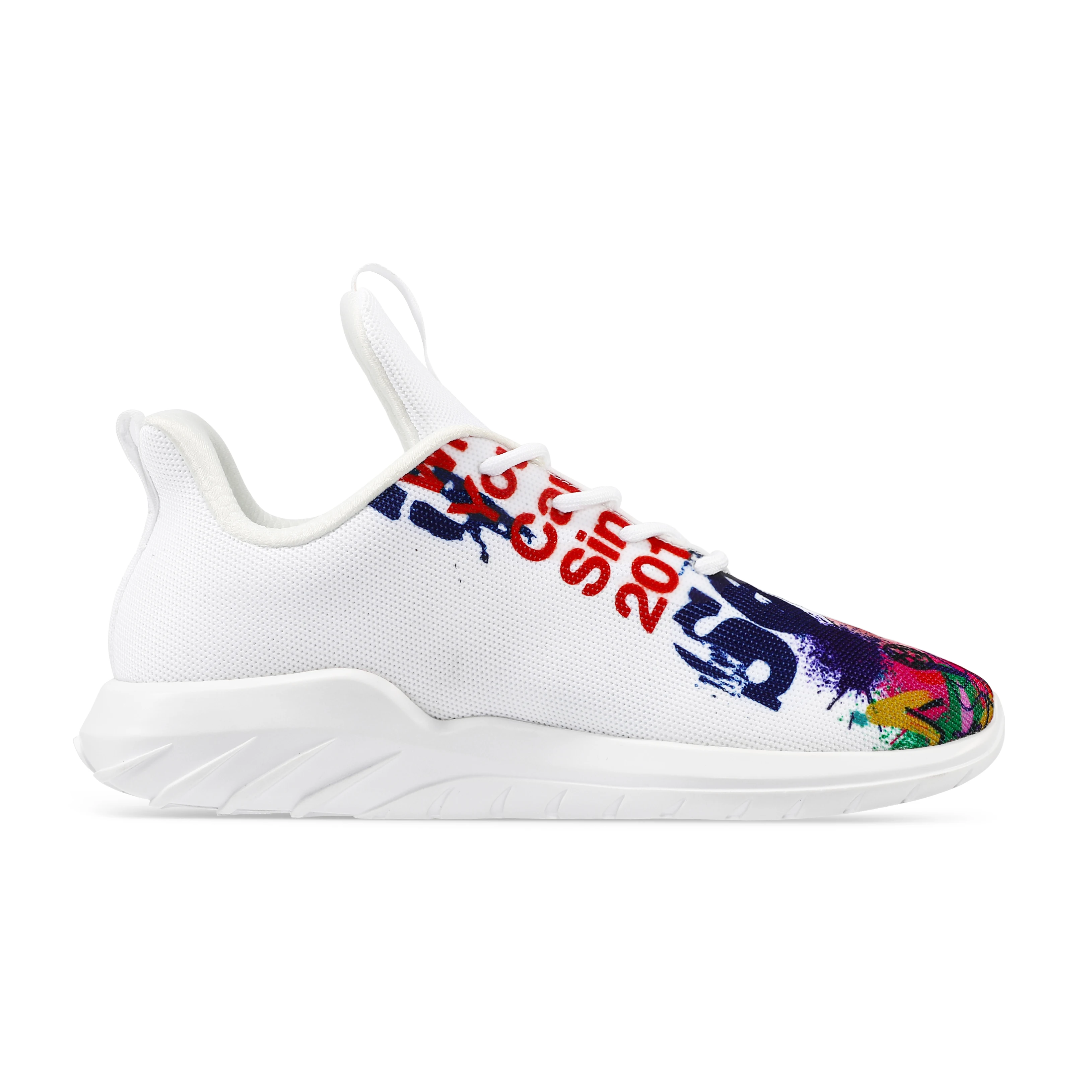 Soulsfeng Men\'s Large Size Bon Voyage (Oriental) White Sneakers Lightweight Non-slip Women\'s Shock-absorbing Running Shoes
