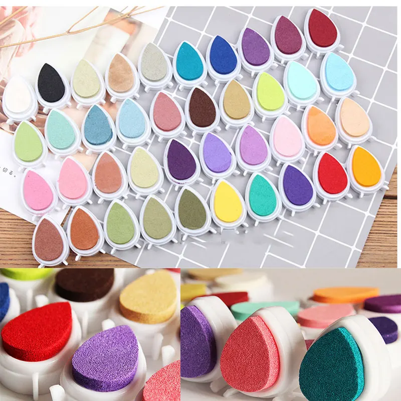 10pcs/lot 40 colors waterdrop Inkpad  printing Chalk ink pad For DIY Scrapbooking Photo Album Decoration