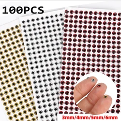 100pcs/lot Fishing Lure Eyes Holographic 3D 3mm 4mm 5mm 6mm Simulation Fly Fishing Minnow Artificial Fish DIY Eye Fishing Tackle
