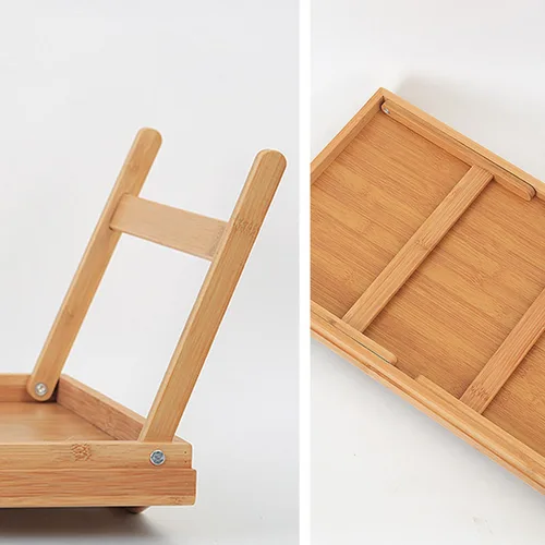 Imagen 2 del producto Mesa de ordenador de 50 cm, mesa para ventana, soporte plegable para portátil, bandeja de desayuno, bandeja para cama, escritorio acogedor para dormitorio, muebles de dormitorio