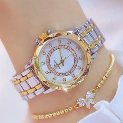 Orologio da donna con diamanti marchio di lusso 2024 orologi da donna eleganti con strass orologi da polso in oro rosa per donna relogio feminino