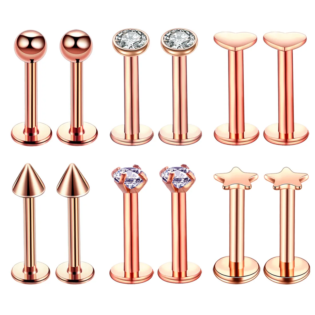 Crystal Labret Piercing Set Tragus Earring Lot