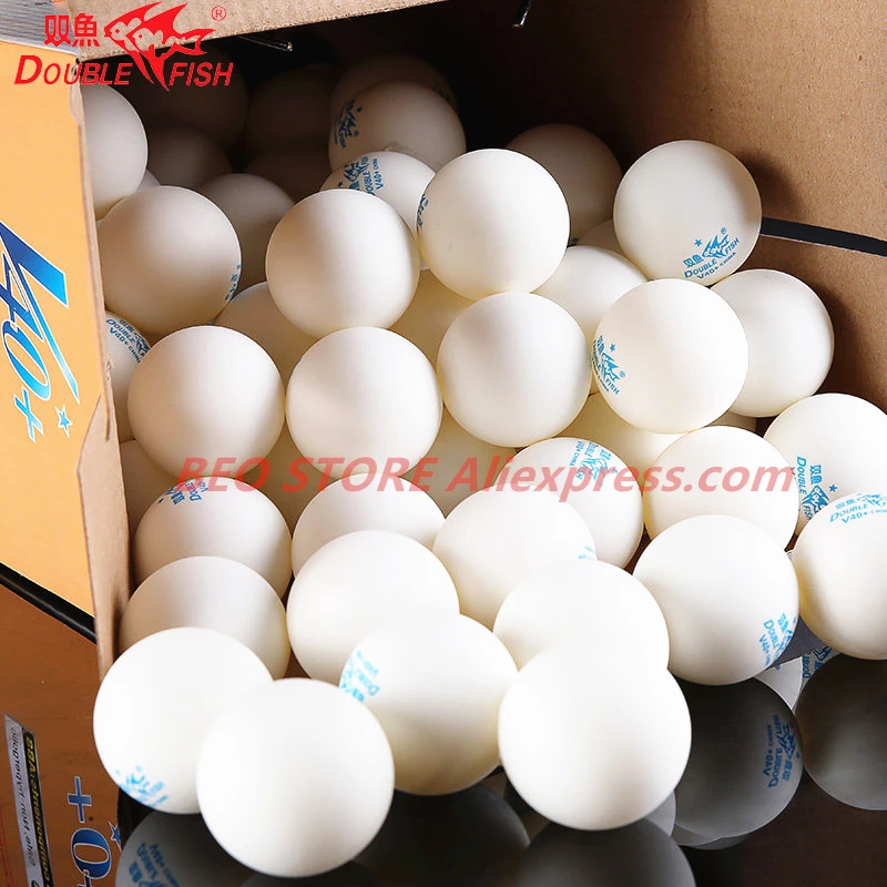 100 balls Double Fish V40+ 1-Star ABS New Plastic seamed training Doublefish Table Tennis balls ping pong ball