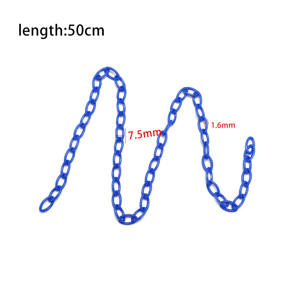 10pcs 50cm Colorful Acrylic Link Chain Lobster Clasp Keychains For Necklace Bracelet Making Colorful Chain Plastic Chain Links