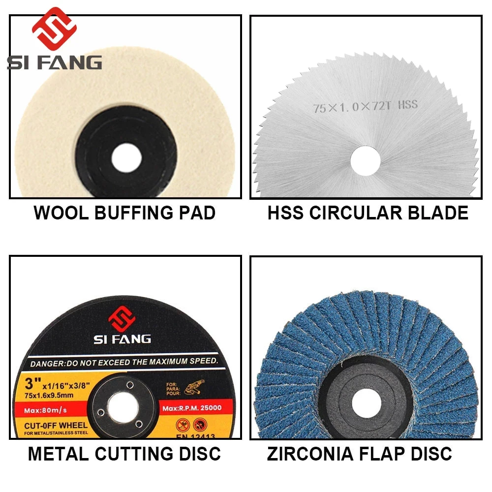 Imagem -02 - Mini Angle Grinder Cutting Disc Rebolo de Resina Circular Lâminas de Serra Disco de Corte para Corte e Moagem 75 mm