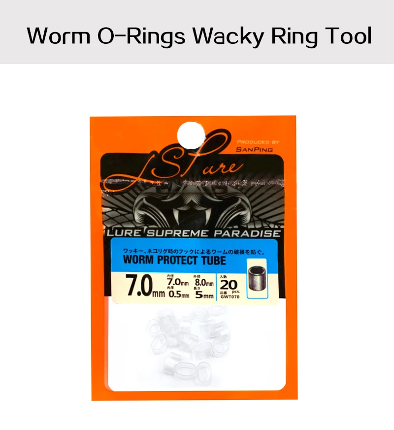 LSP 20 Stück/Beutel Wacky Rig Werkzeug und Wurmköder O-Ringe Wacky Ring Werkzeug Wacky Worm Kit für Senko Soft Baits zum Barschangeln – Detail 1