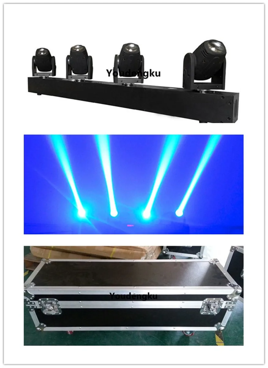 4pcs with roadcase 4 Head Sweeper Beam LED Moving Head Light dj stage led moving head disco dj Light dmx RGBW led moving head