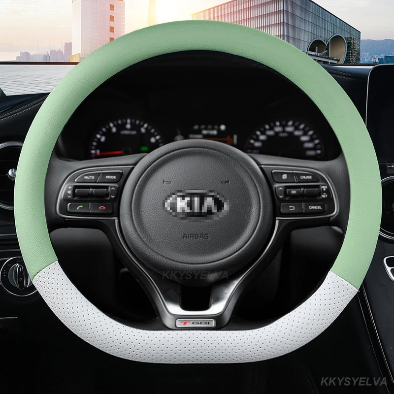 D Type Car Steering Wheel Cover Wrap For Kia Proceed Ceed GT Stonic 2017 2018 2019 2020 2021 Picanto X-line Morning