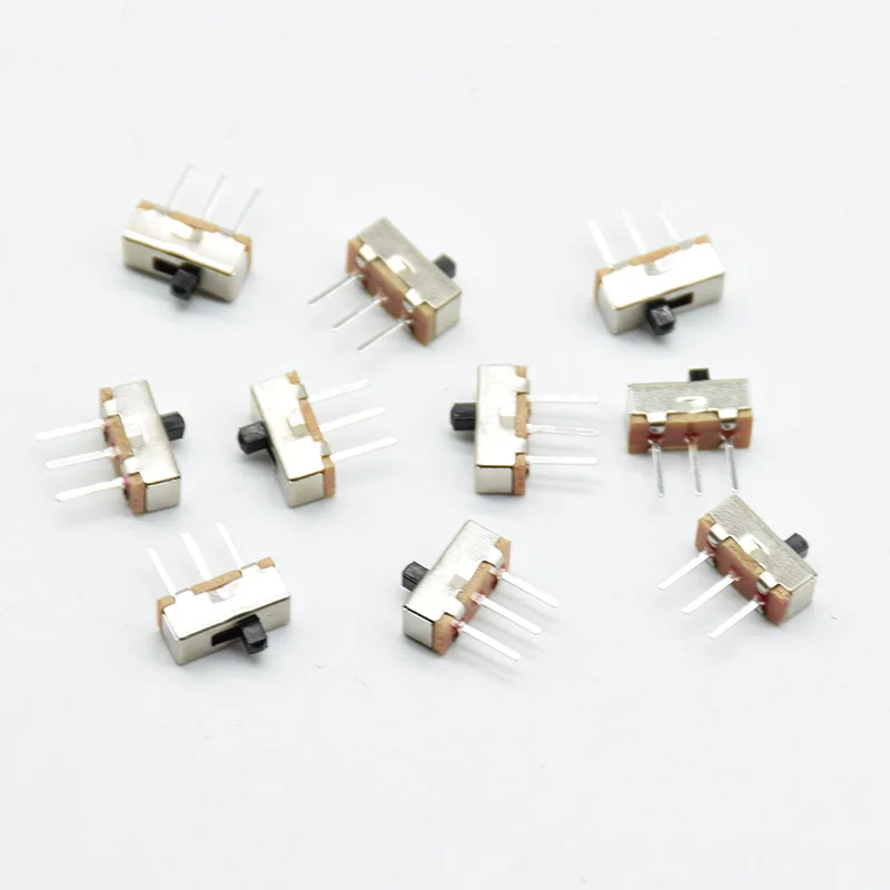 20pcs handle height 2mm DC 50V 0.3A  horizontal handle straight plug 3 feet 2 gear toggle switch second gear three feet Slide