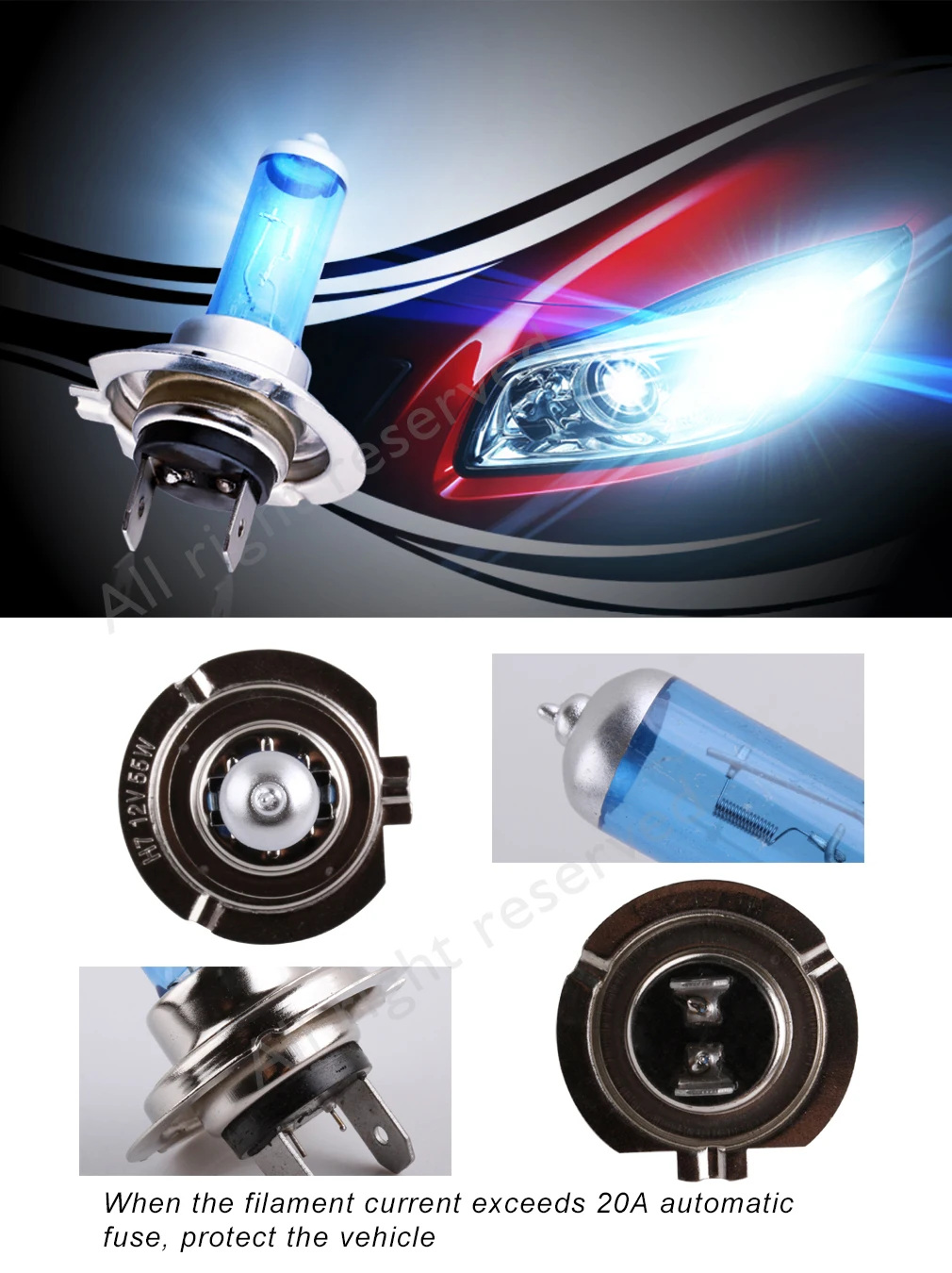 2pcs H7 H1 Super Bright White Fog Halogen Bulb 55W Car Head Light Lamp 55W Parking Car Light 100W Haloge 12V