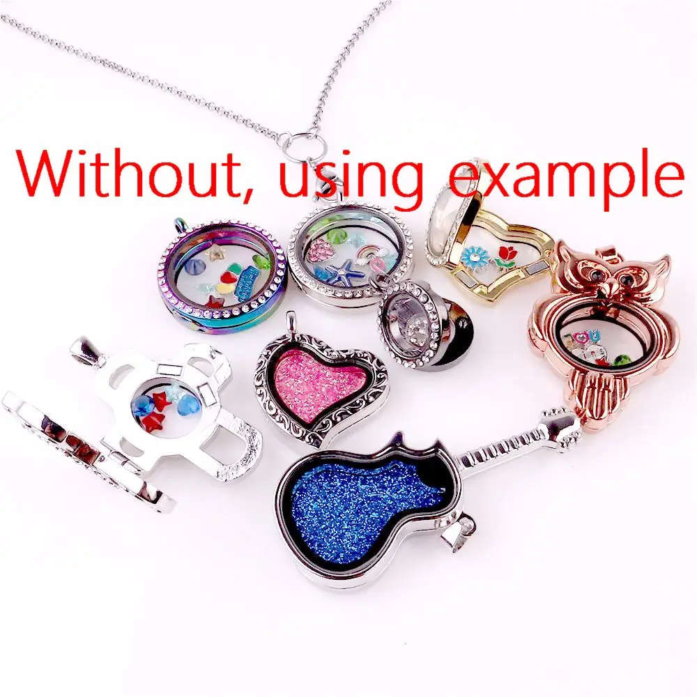 1Pc Plain Water Drop Glass Memory Floating Photo Locket Pendant For Women Glass Living Medallion Collection Collier Jewelry Bulk