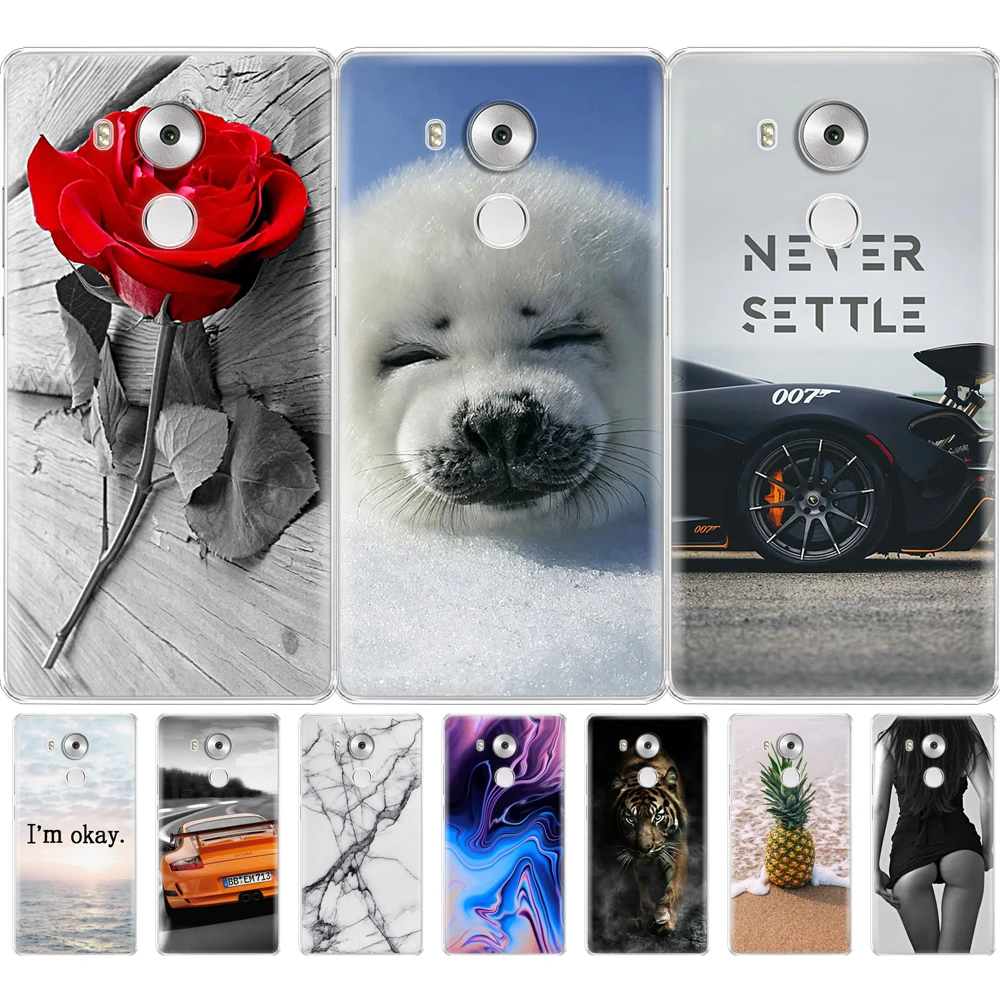 for Huawei Mate 8 Case Cover Huawei Mate8 Case Cartoon Soft back cover Mate 8 Coque Funda Skin shockproof Cat flower