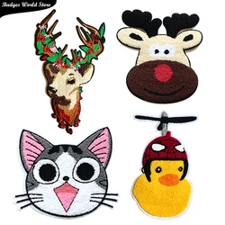 Christmas Deer Decorative Patch icon Towel Embroidered Applique Patches For DIY Iron on Badges Stickers on backpack,the clothes