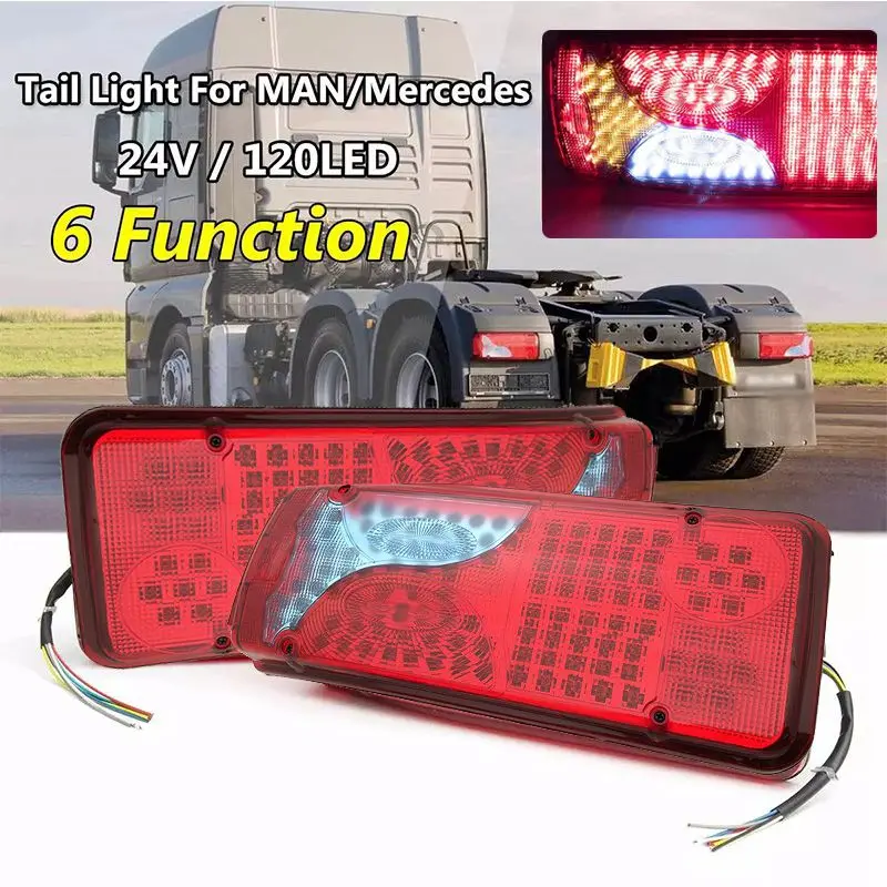 

2pcs 24V LED Tail Light Taillight Rear Brake Light Signal Lamp for MAN DAF TGX SCANIA Mercedes Sprinter for Lorry Trailer Truck