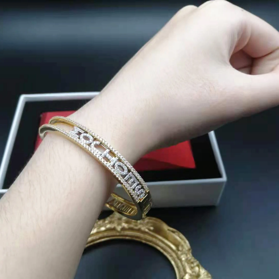 2021 New DIY Bracelet for Women  Personality Slider Bangle Roman Numeral Bracelet Women Bangle Custom Bracelets Bangles Gifts