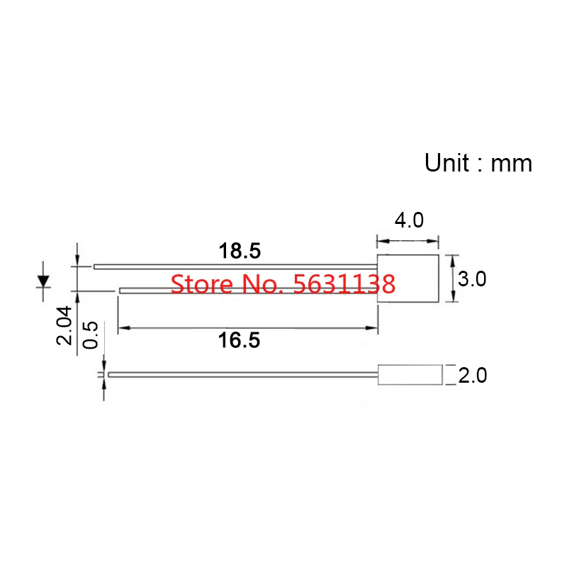 100pc 2X3X4mm Emitting Diode Square LED RED chip 20mA 3V Water Clear DIP-2 2*3*4mm Rectangle 2PINS Lamp Ultra Bright Light Beads