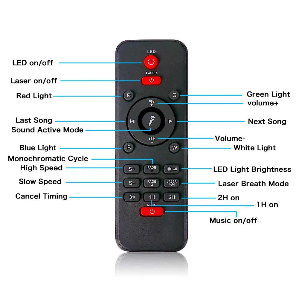 DC5V Laser Star Projector Light Night Lamp 2-in-1 Twilight Star Ocean Wave Bluetooth Speaker Voice Control Multifunction